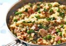 Risotto mit Hähnchen und Speck 