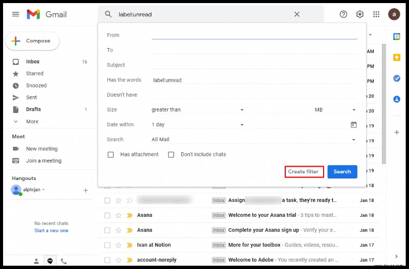 So finden Sie ungelesene E-Mails in Gmail