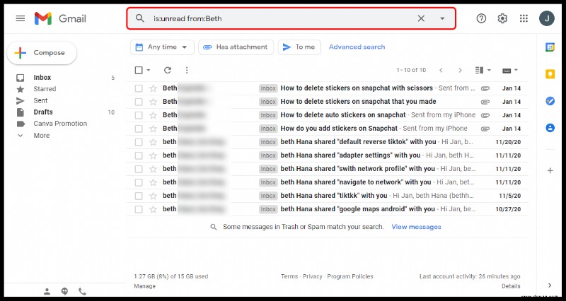 So finden Sie ungelesene E-Mails in Gmail