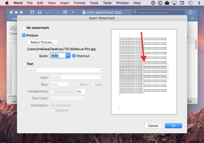 So fügen Sie ein Wasserzeichen in Microsoft Word für Mac hinzu