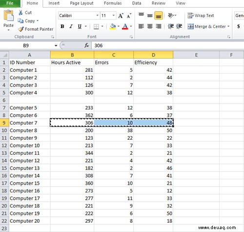 So vertauschen Sie zwei Zeilen in Excel