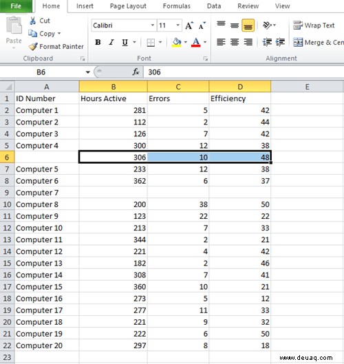 So vertauschen Sie zwei Zeilen in Excel