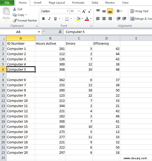 So vertauschen Sie zwei Zeilen in Excel