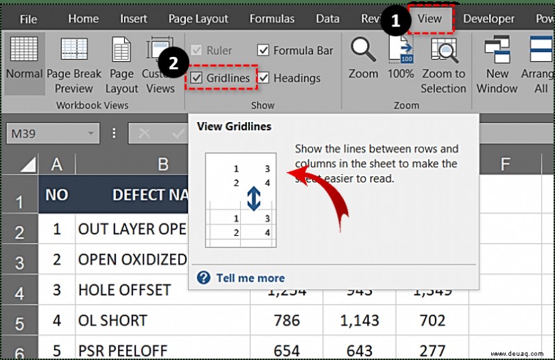 So entfernen Sie die gepunkteten Linien in Excel