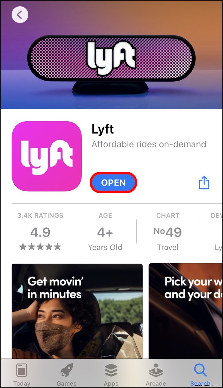 So zeigen Sie geplante Fahrten in Lyft an