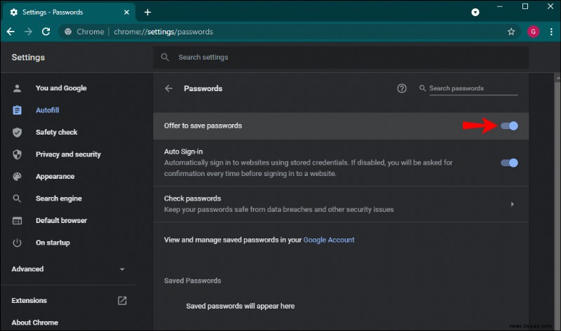 So zwingen Sie Google Chrome, ein Passwort zu speichern