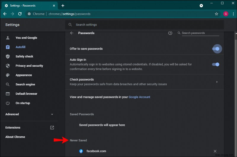 So zwingen Sie Google Chrome, ein Passwort zu speichern