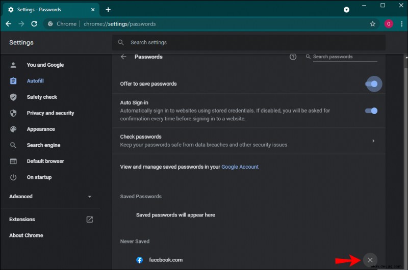 So zwingen Sie Google Chrome, ein Passwort zu speichern