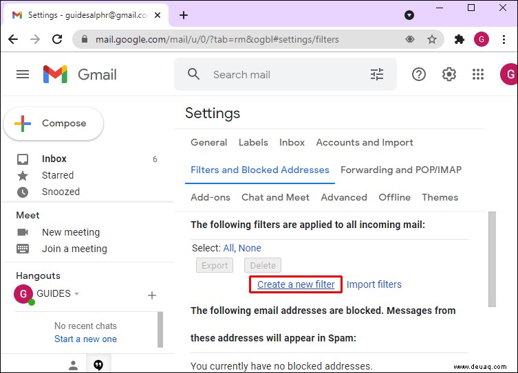 So blockieren Sie eine E-Mail-Adresse in Gmail