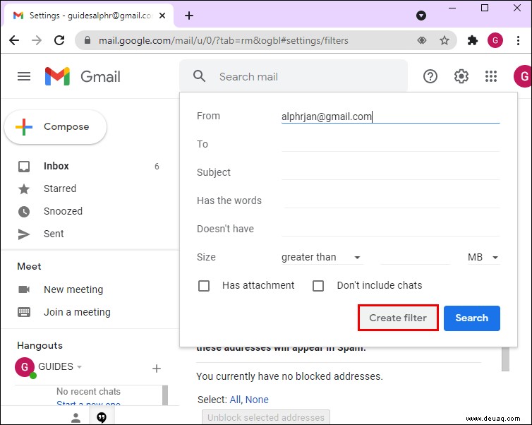 So blockieren Sie eine E-Mail-Adresse in Gmail