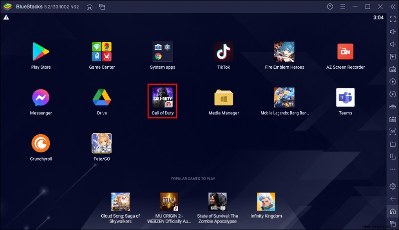 So verstecken Sie den Cursor in Bluestacks