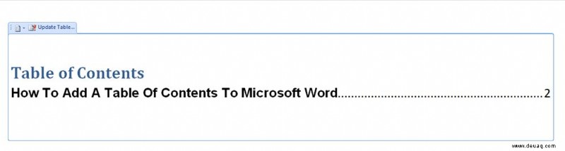 So fügen Sie Microsoft Word ein Inhaltsverzeichnis hinzu